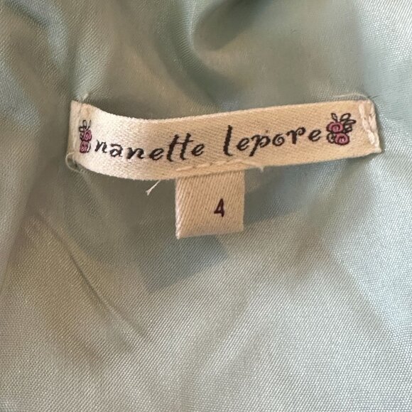 Nanette Lepore Silk Green & Purple Floral Print Sleeveless Dress with Ruching 4 - Picture 7 of 10